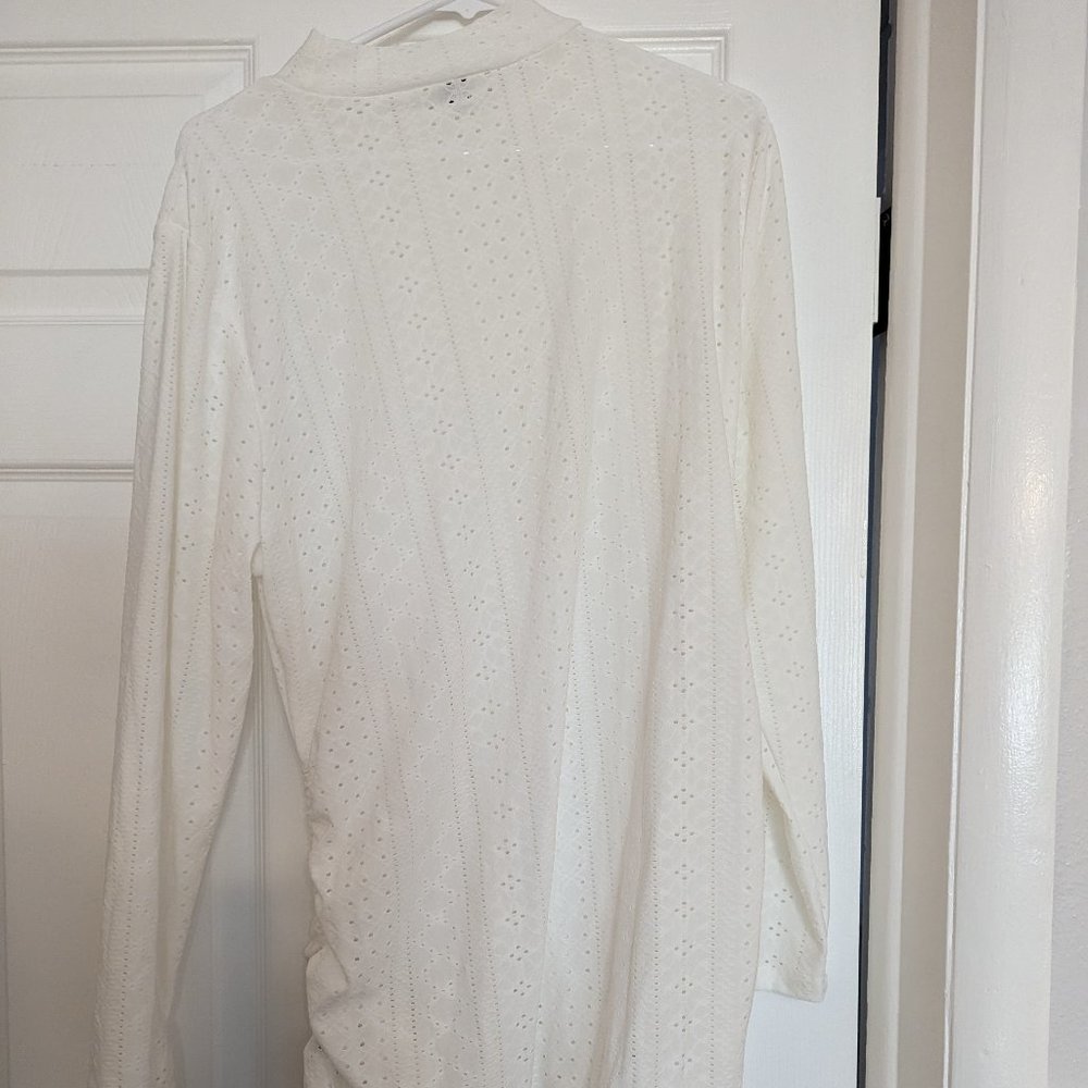 Shein - Long Sleeved See Through Dress - 1X/2X